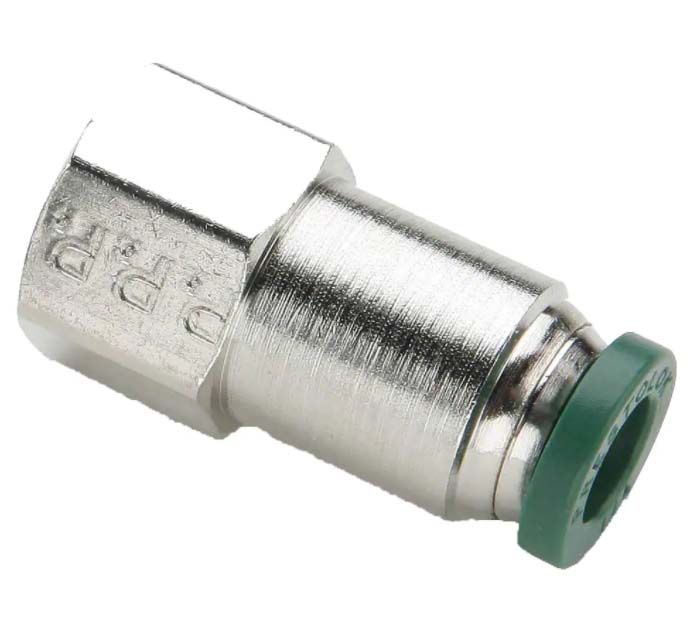 <ul><li>Ready-to-use compact one-piece fitting for use with most thermoplastic and soft metal tubing. This fitting is specially designed for low pressure circuits where fast assembly, disassembly and reassembly is important. No special tools are needed for assembly; just insert the tubing until it bottoms. Prestolok is designed to be used with no tube support. Radial claws on the stainless steel grab ring grip the tubing securely to provide retention. Swivels are featured on all male pipe threaded shapes for in stal la tion in tight places and for precise positioning. Prestolok should not be used for live swivel applications. The outside diameter of the tubing to be used with the fitting is marked on the release buttton. The removable release button can be color coded for ease of identification. Standard release buttton is green.</li></ul>|